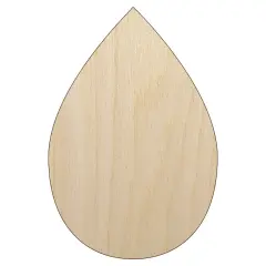 Raindrop Teardrop Water Unfinished Wood Shape Piece Cutout for DIY Craft Projects