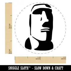 Easter Island Statue Stone Head Monument Self-Inking Rubber Stamp Ink Stamper for Stamping Crafting Planners Fuchsia