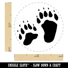 Bear Tracks Animal Paw Prints Self-Inking Rubber Stamp for Stamping Crafting Planners Blue