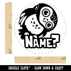 Forgot Name Missing Owl Bird Teacher Student Self-Inking Rubber Stamp Ink Stamper for Stamping Crafting Planners Sky Blue