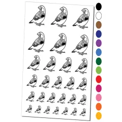 Happy Zebra Finch Bird Temporary Tattoo Water Resistant Fake Body Art Set Collection White