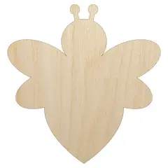 Cute Bumble Bee Solid Unfinished Wood Shape Piece Cutout for DIY Craft Projects