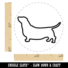 Basset Hound Dog Outline Self-Inking Rubber Stamp for Stamping Crafting Planners UV