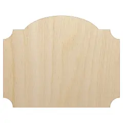 Old Timey Sign Solid Unfinished Wood Shape Piece Cutout for DIY Craft Projects