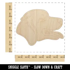 Golden Retriever Head Unfinished Wood Shape Piece Cutout for DIY Craft Projects