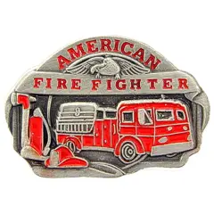 American Firefighter Pin Red 1"