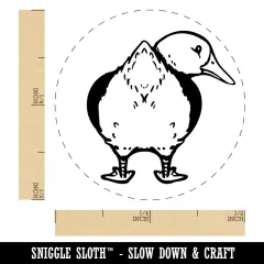 Fluffy Duck Butt Looking Behind Self-Inking Rubber Stamp for Stamping Crafting Planners Purple