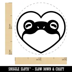 Frog Inside of Heart Self-Inking Rubber Stamp Ink Stamper for Stamping Crafting Planners Lime Green