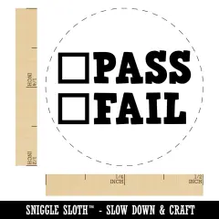 Pass Fail Check Box Test Result School Teacher Self-Inking Rubber Stamp for Stamping Crafting Planners Green