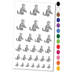 Playful Tabby Cat Domestic Shorthair Temporary Tattoo Water Resistant Fake Body Art Set Collection Purple