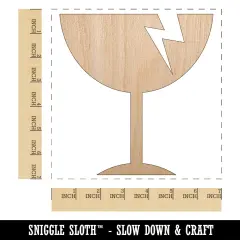 Fragile Glass Icon Unfinished Wood Shape Piece Cutout for DIY Craft Projects