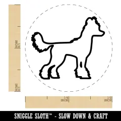 Chinese Crested Dog Outline Self-Inking Rubber Stamp for Stamping Crafting Planners Pink