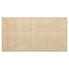 United Kingdom Flag Union Jack Unfinished Wood Shape Piece Cutout for DIY Craft Projects