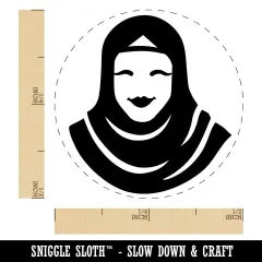Hijab Muslim Woman Self-Inking Rubber Stamp for Stamping Crafting Planners Sky Blue