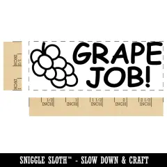 Grape Great Job Teacher Student School Self-Inking Rubber Stamp Ink Stamper Brown