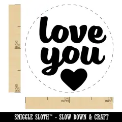 Love You with Heart Self-Inking Rubber Stamp Ink Stamper for Stamping Crafting Planners Yellow