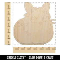 Lionhead Rabbit Bunny Cute Unfinished Wood Shape Piece Cutout for DIY Craft Projects