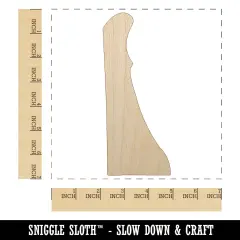 Delaware State Silhouette Unfinished Wood Shape Piece Cutout for DIY Craft Projects