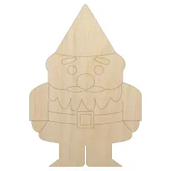 Gnome Solid Unfinished Wood Shape Piece Cutout for DIY Craft Projects