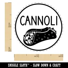 Cannoli Text with Image Flavor Scent Self-Inking Rubber Stamp for Stamping Crafting Planners Orange