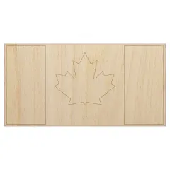 Canada Flag Unfinished Wood Shape Piece Cutout for DIY Craft Projects