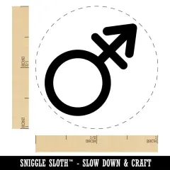Male with Stroke Sign Transgender Gender Symbol Self-Inking Rubber Stamp for Stamping Crafting Planners Black