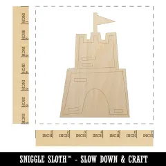 Sand Castle Doodle Unfinished Wood Shape Piece Cutout for DIY Craft Projects
