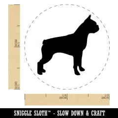 Boston Terrier Dog Solid Self-Inking Rubber Stamp for Stamping Crafting Planners Yellow