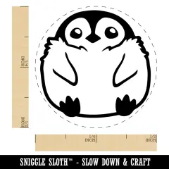 Cute Fluffy Baby Penguin Self-Inking Rubber Stamp for Stamping Crafting Planners UV