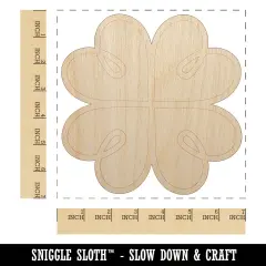 Four Leaf Lucky Clover Tribal Celtic Knot Unfinished Wood Shape Piece Cutout for DIY Craft Projects