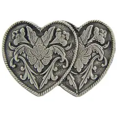Two Hearts Pewter Pin Pewter 1"