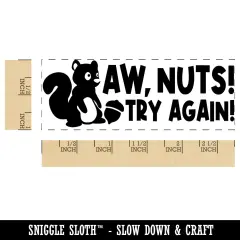 Aw Nuts Try Again Squirrel Teacher Student School Self-Inking Rubber Stamp Ink Stamper Orange