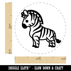 Cartoon Zebra Self-Inking Rubber Stamp Ink Stamper for Stamping Crafting Planners Blue