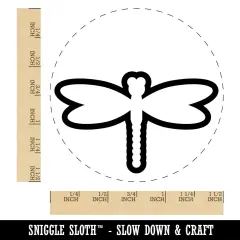 Dragonfly Outline Self-Inking Rubber Stamp for Stamping Crafting Planners Black