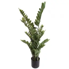 Set of 2: 43" Zamifolia Bush in Black Pot with 220 Leaves - Lifelike Greenery for Home & Office Decor, Floral Home by Artificial Flowers