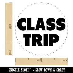 Class Trip Bold Text Self-Inking Rubber Stamp for Stamping Crafting Planners Blue