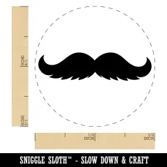 Gunslinger Mustache Moustache Silhouette Self-Inking Rubber Stamp for Stamping Crafting Planners Yellow