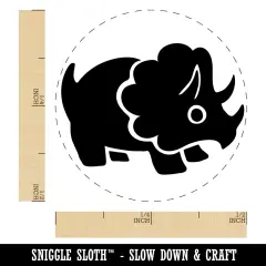 Cute Triceratops Dinosaur Self-Inking Rubber Stamp for Stamping Crafting Planners Yellow