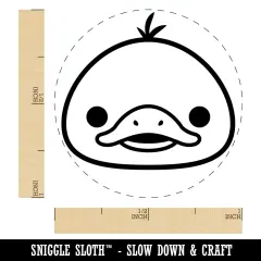 Happy Duckling Head Self-Inking Rubber Stamp for Stamping Crafting Planners Blue