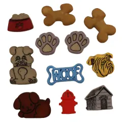 Buttons Galore and More Craft & Sewing Buttons - Dog Gone It - 33 Buttons