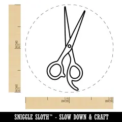 Hair Cutting Scissors Self-Inking Rubber Stamp for Stamping Crafting Planners Lime Green