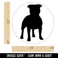Staffordshire Bull Terrier Dog Solid Self-Inking Rubber Stamp for Stamping Crafting Planners Red