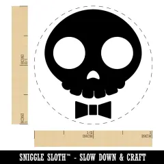 Dapper Skull with Bowtie Self-Inking Rubber Stamp for Stamping Crafting Planners Red