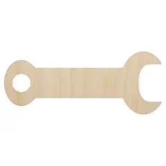 Wrench Solid Unfinished Wood Shape Piece Cutout for DIY Craft Projects
