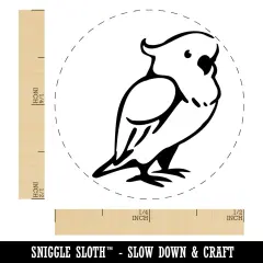 Standing Cockatoo Parrot Bird Self-Inking Rubber Stamp Ink Stamper for Stamping Crafting Planners Black