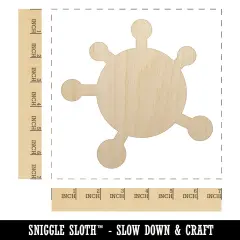 Virus Symbol Solid Unfinished Wood Shape Piece Cutout for DIY Craft Projects