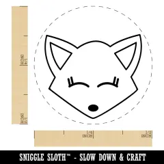 Fox Face Self-Inking Rubber Stamp for Stamping Crafting Planners Lime Green