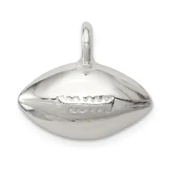 Sterling Silver Football Pendant Charm Sports Jewelry 17mm x 20mm