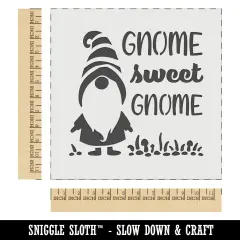 Gnome Sweet Gnome Home Striped Hat Wall Cookie DIY Craft Reusable Stencil