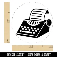 Old Typewriter Icon for Novels Books and Letters Self-Inking Rubber Stamp for Stamping Crafting Planners Fuchsia